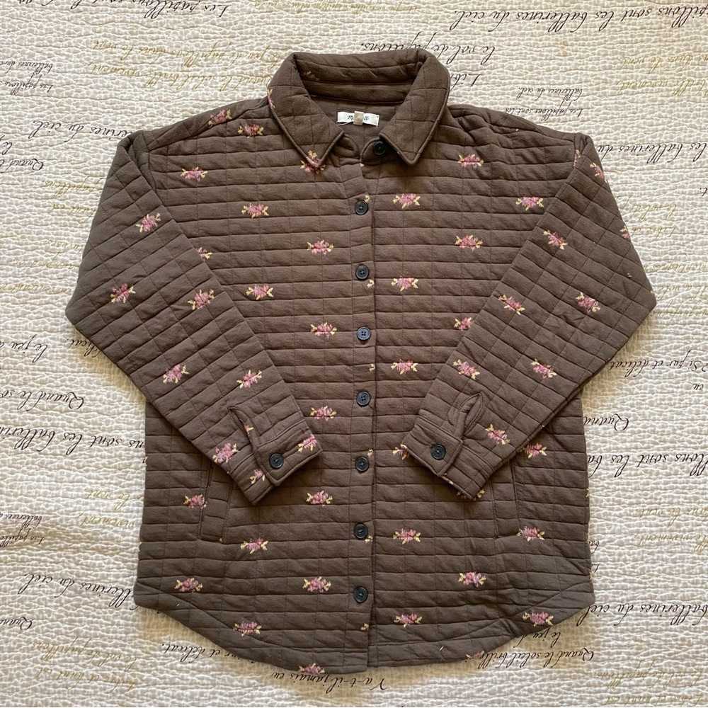 Madewell Quilted Shirt-Jacket in Floral